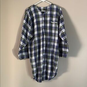 Notre Dame Navy and White Plaid Long Sleeve Gown